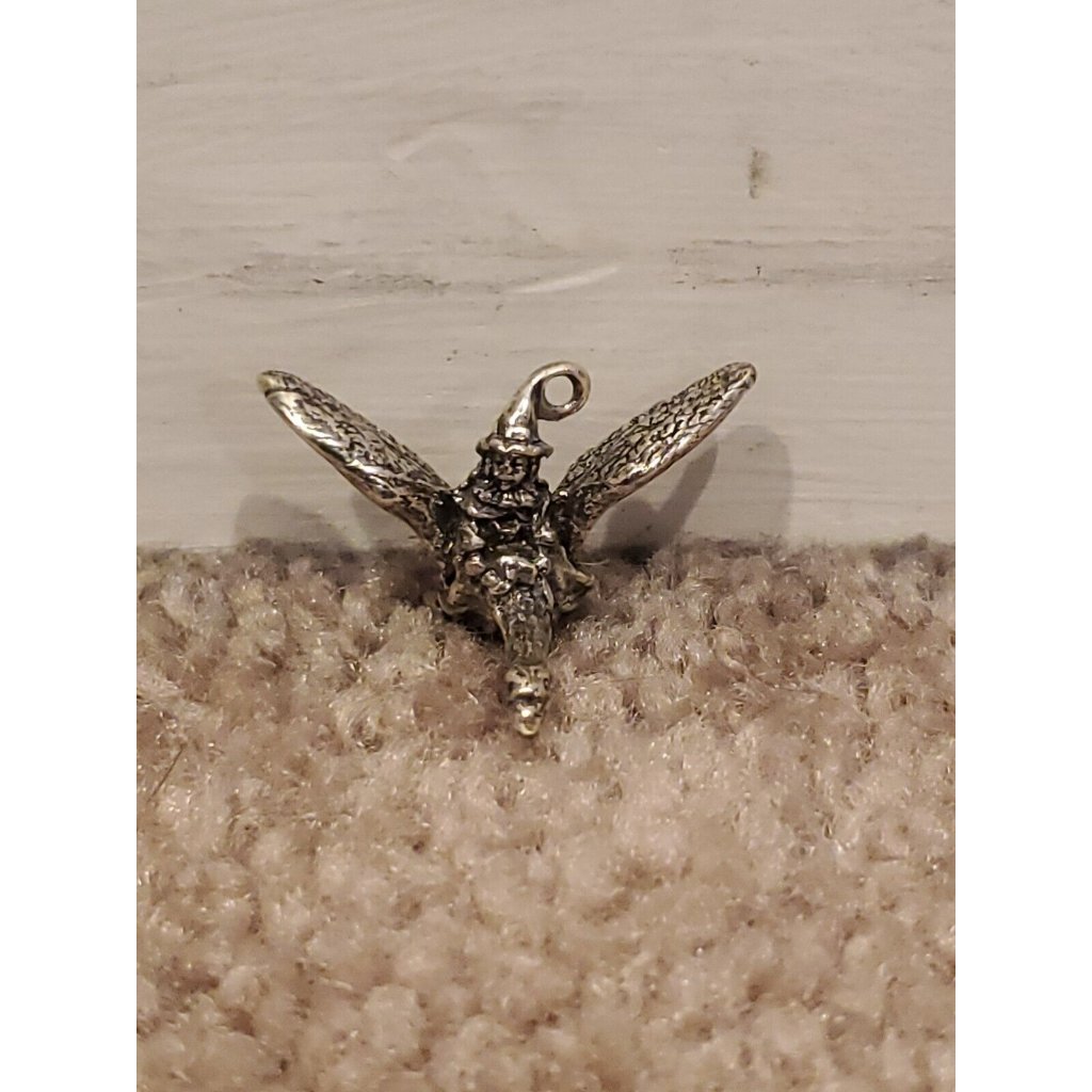 Vintage Reed & Barton Mother Goose Silver Plated Charm Pendant For Necklaces